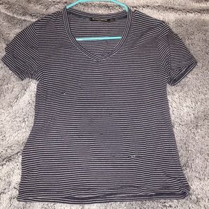 Blue and white striped tee